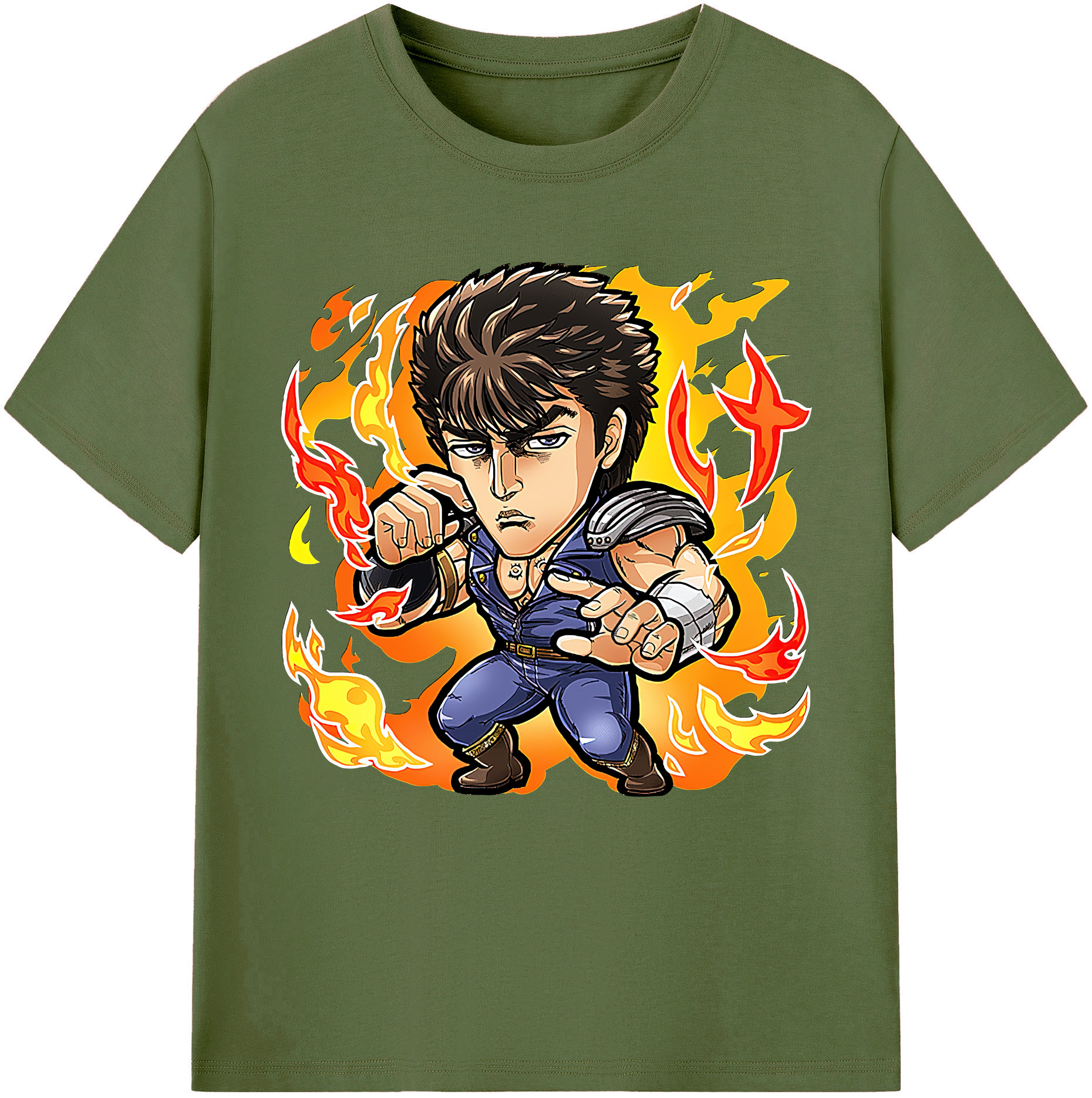 （画像用） 北斗の拳 Fist of the North Star 綿100％半袖Tシャツ（フロントプリント）